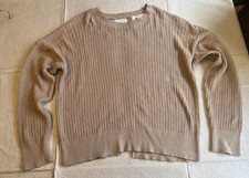 Pink Rose Crew Neck Sweater - size L - Color Beige