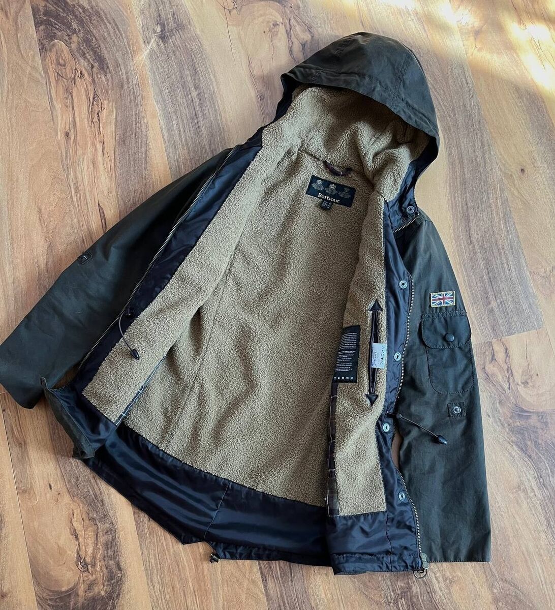 Barbour Winter Force Parka Waxed Waterproof Jacket UK 8/US 4 Barbour Winter Force Parka Waxed Waterproof Jacket UK 8/US 4