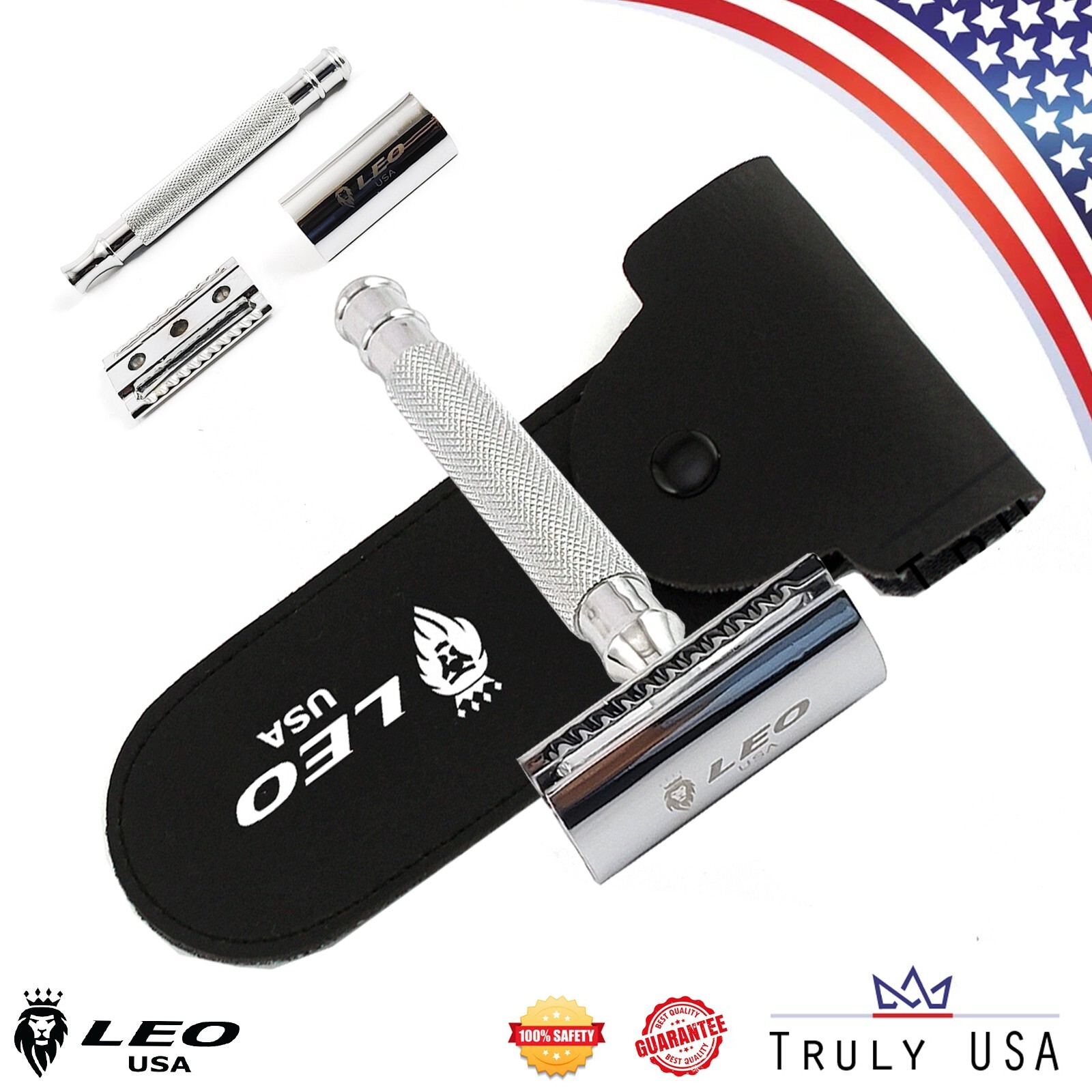With Pouch Black Premium Double Edge Razor