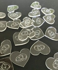 50 Streudeko Plexi Herz Tischdeko EHERING RING EHE Name Hochzeit Deko Streuteile