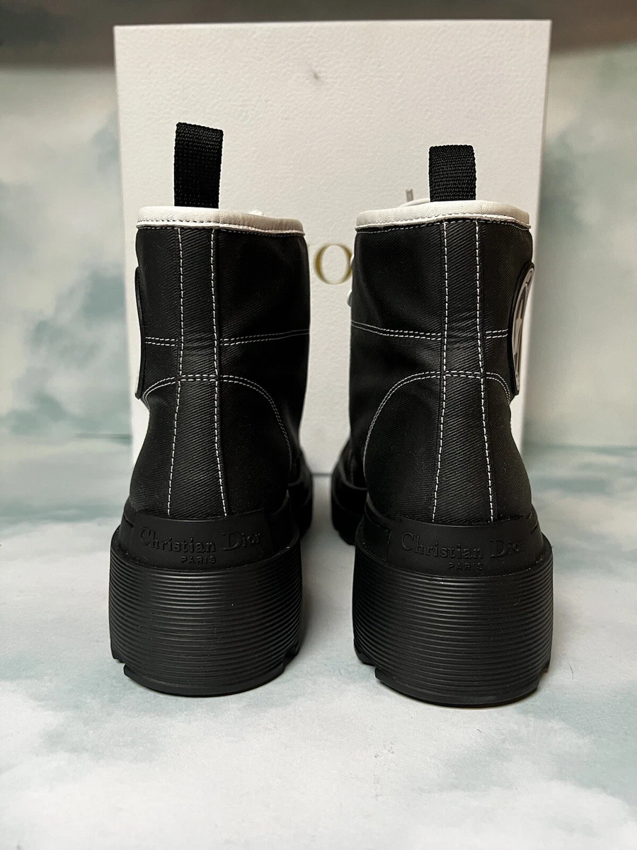 Christian Dior D-Rise Technical Fabric Boots Black Sz 38.5 / 8.5