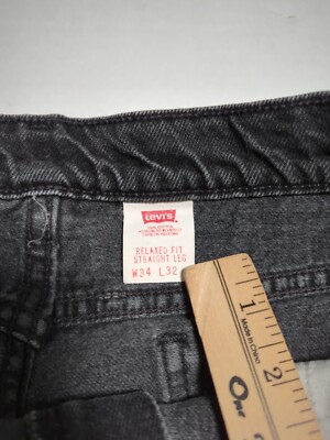 Levis 553 Black Denim Jeans Men's 34X32 (Actual 33x30)White