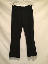 VAKKO Flat Front Bootcut Suede Pants-Black-Size 4
