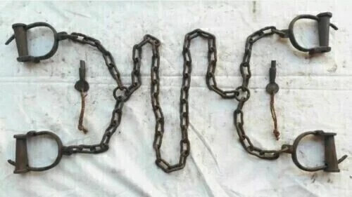 Vintage Handcuffs Antique Metal Iron Hand & Leg Handcuffs Style Shackles - Bild 1 von 5