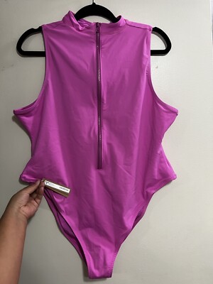 SKIMS SWIM one piece Front zip mock neck Sleeveless plus 3X NEW