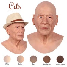 CDS Silicone Male Hood Headgear Masquerade Lifelike Full Head Party Props