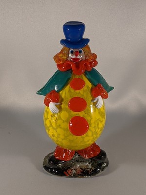 Czech Glass Figurine CLOWN Zelezny Brod Sklo ZBS Art Glass