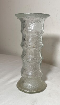 vintage detailed Tapio Wirkkala Iittala frost ice icicle molded glass vase