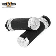 1'' Handle Bar Hand Grips Fit For Harley Softail Dyna 1973-Up Cable Throttle