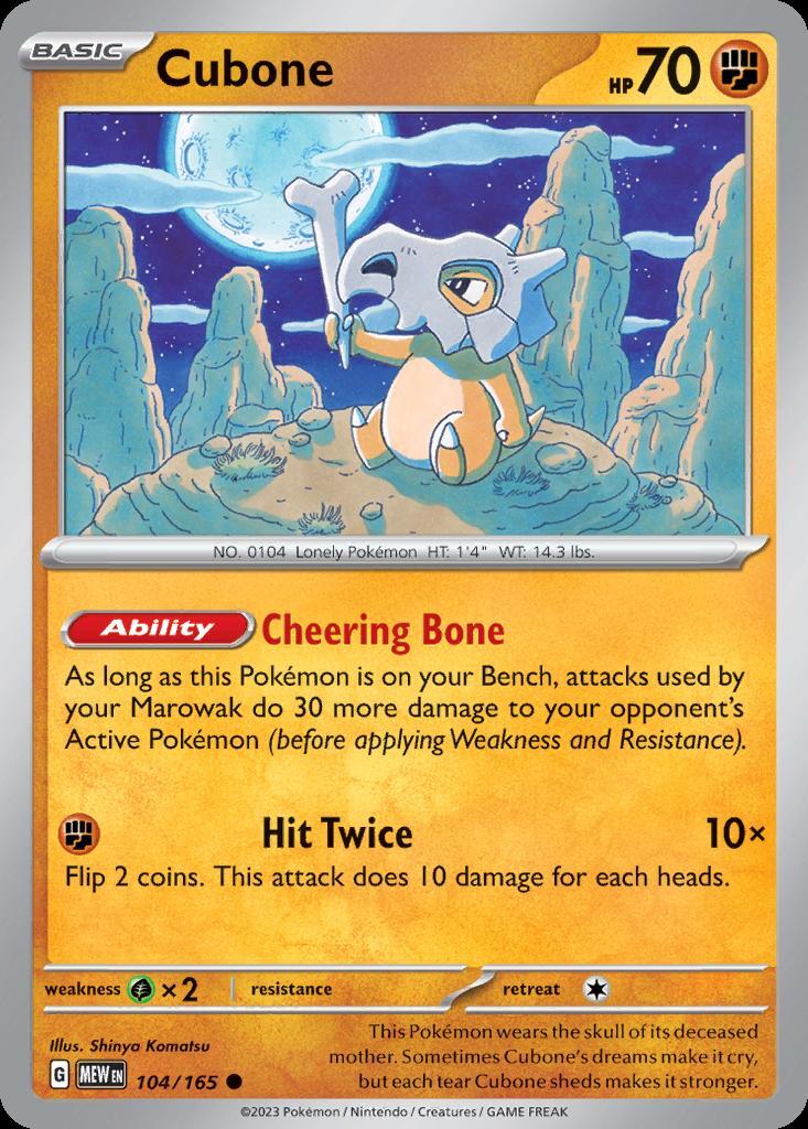 Pokemon Cubone (104/210) 151 NM