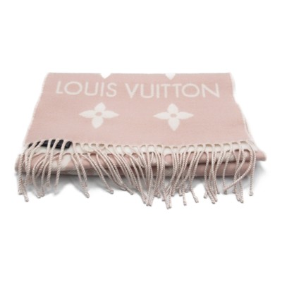 LOUIS VUITTON LV essential Scarf stole wrap shawl M77854 wool Pink 