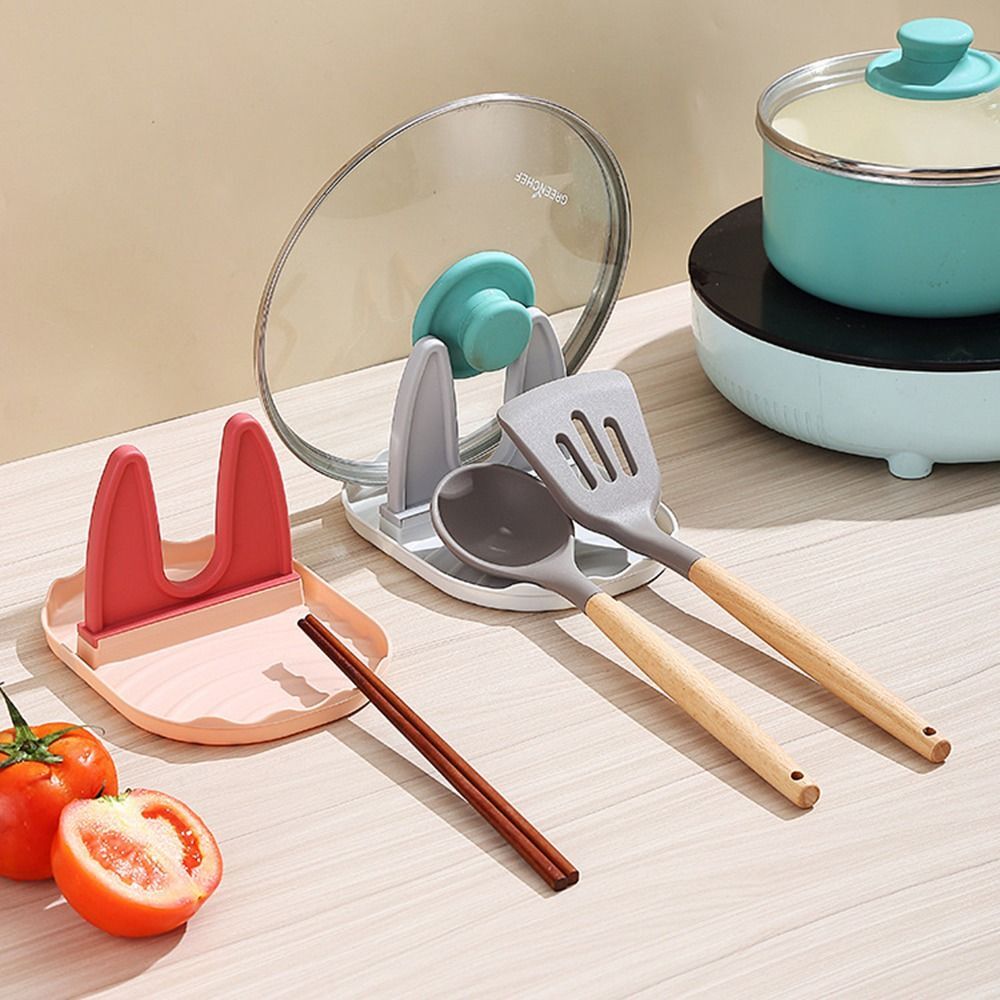 Multifunction Kitchen Spatula Rack Pot Lid Ladle Holder Spoon Rest