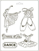 Soft Mould-Stamperia-Flexible GießForm-A4-Passion Dancer-TäNzerin-K3Pta493