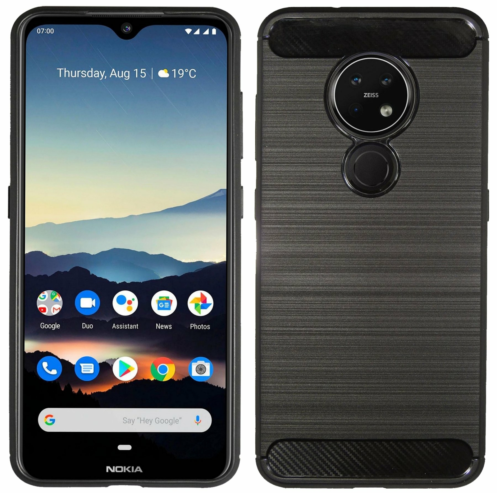 Nokia 7.2 // Hülle Silikon Schutztasche Gummi Carbon Schutz Премиум-класса*