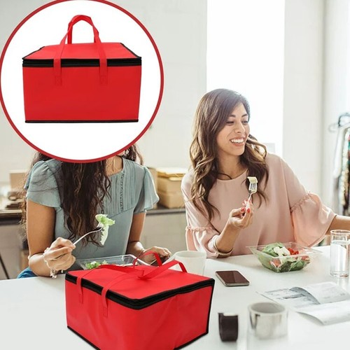 Insulated Food Grocery Bag Pizza Warmer Bag Picnic Cooler Bag Transport Bag For - Picture 4 of 10