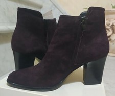 Stivaletto/Tronchetto KATE tg37 Vera Pelle-Scamosciato Viola-MADE IN ITALY-NUOVO