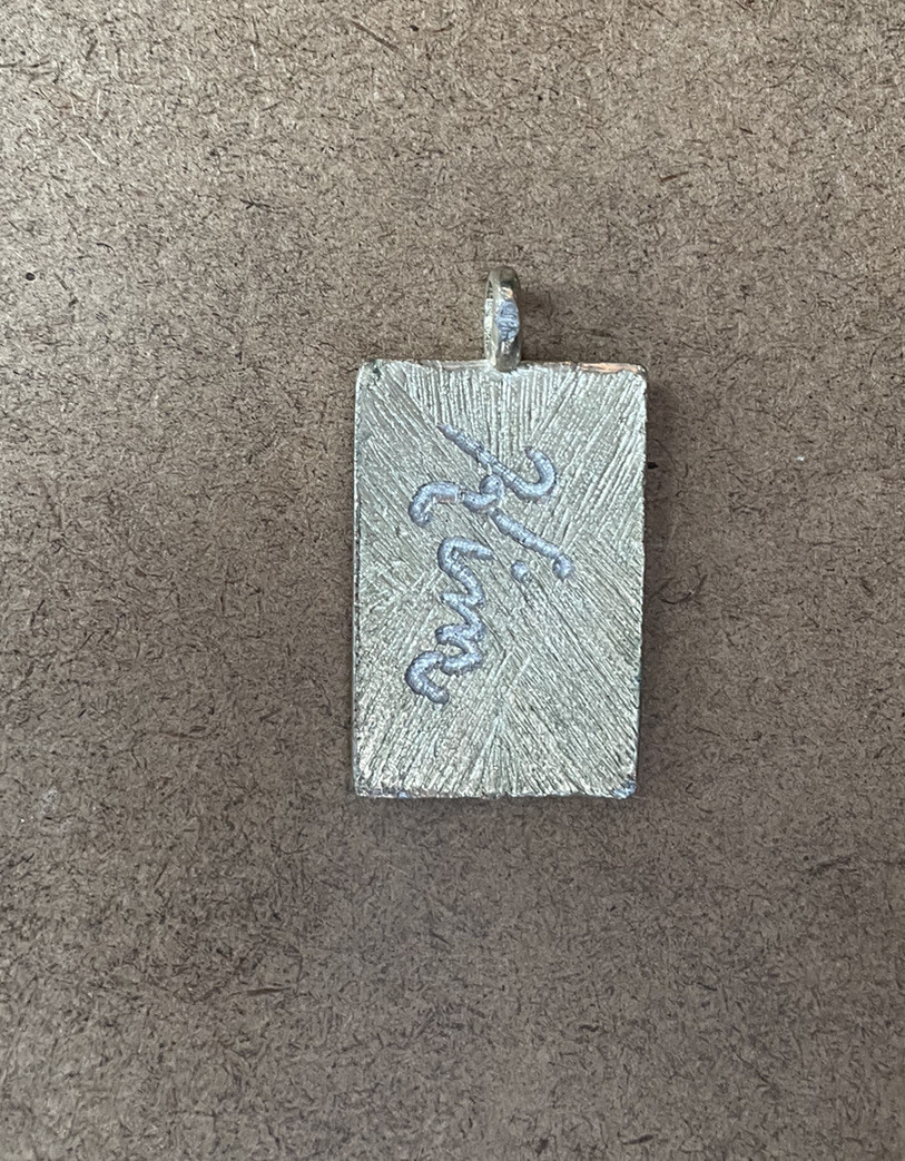 Vintage Silver Tone Rectangular Abalone Green Blu… - image 2