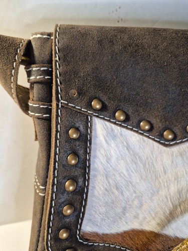 Cartera Bandolera Khangura Cuero Piel Marrón Falta Tachuela - Imagen 9 de 9