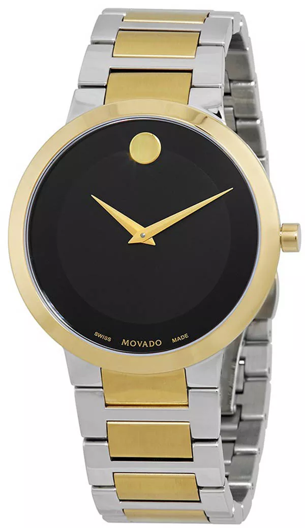 Movado 0607120 Modern Black Dial Two Tone Stainless Steel Men s Watch