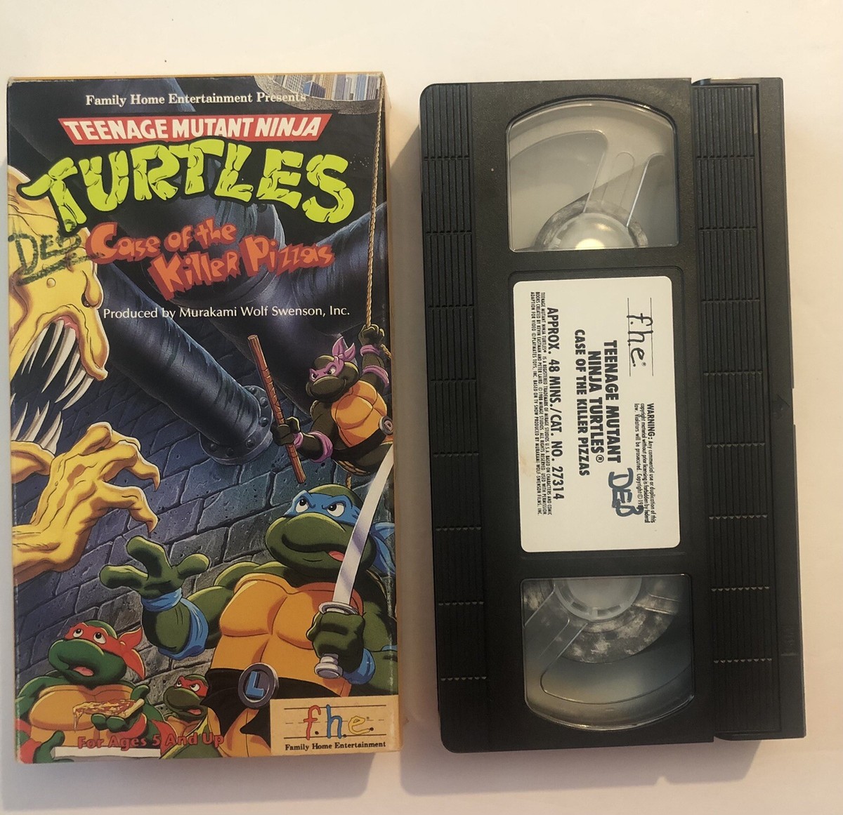 VHS Teenage Mutant Ninja Turtles Case Of The Killer Pizzas 1988