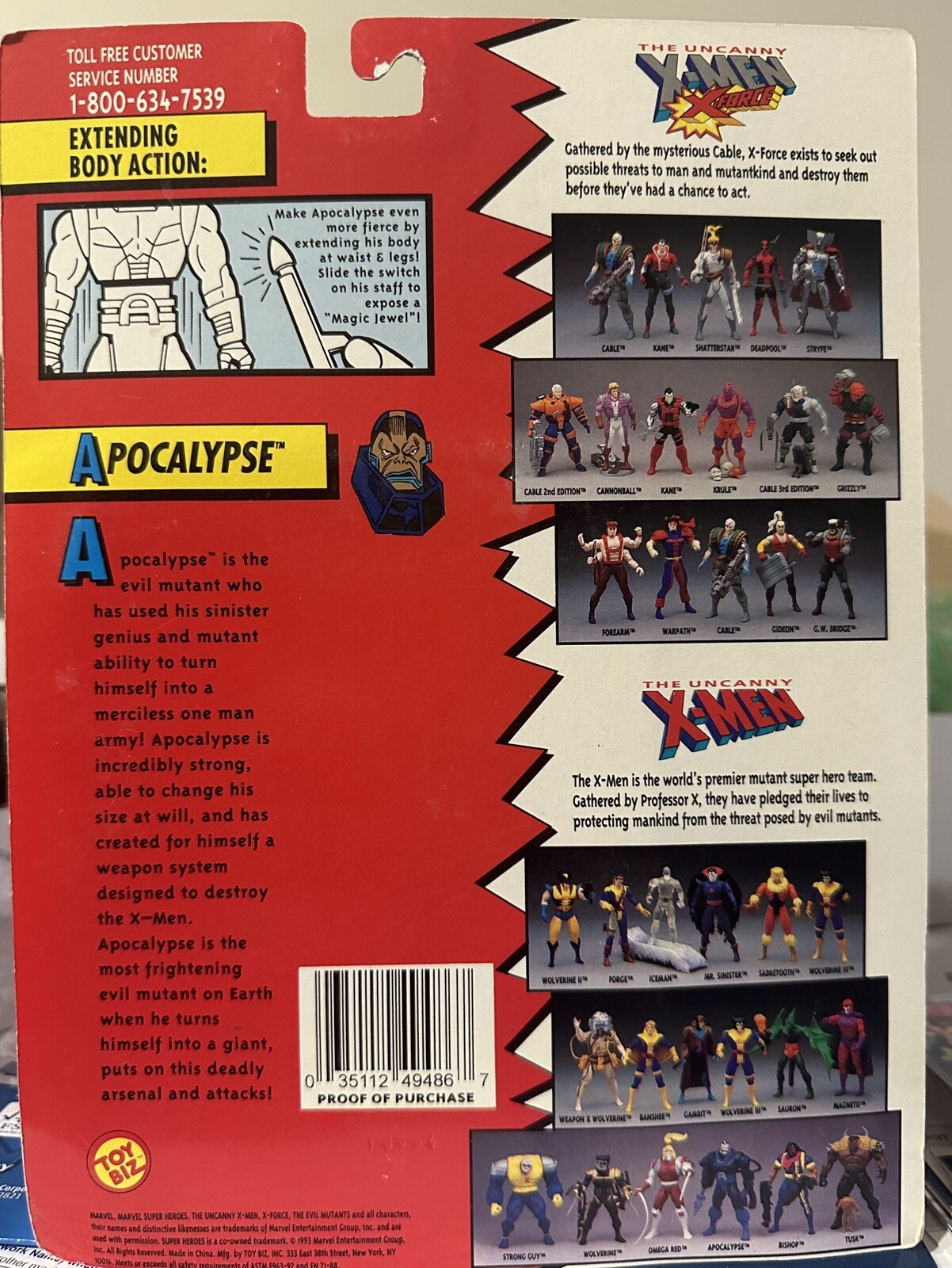 ToyBiz The Uncanny X-men Super Villians Apocolypse Extending Body Action Figure