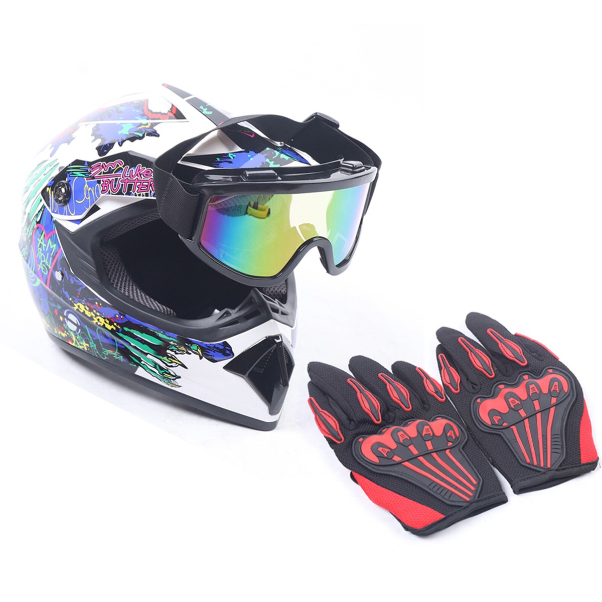 Off Road Helmet Adult Sizes Helmet Gloves Goggles For Dirt Bike - Main Image