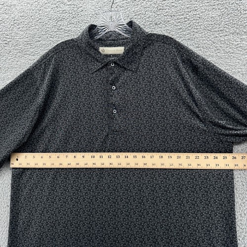 Polo Donald Ross uomo XL nera grigia floreale outdoor golf performance polo - Foto 6 di 12