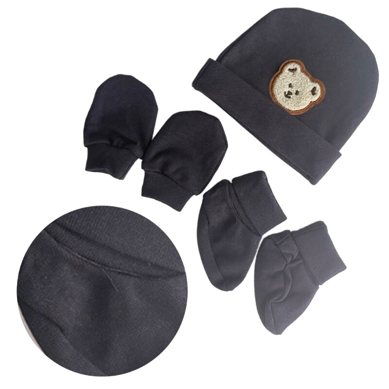Hat Socks Gloves set Infant Hat & Mittens Set Cotton Hat with Gloves