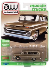 2021 AUTO WORLD 1:64 PREMIUM 3B Saddle Gold 1966 Chevrolet Suburban NIP 