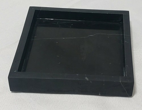Nero Marquina Marble Tray 6" × 6" height 1", perfect for your nightstand. - Picture 5 of 8