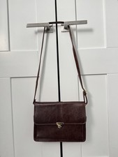Vintage 80er Jahre braun Echtleder Messenger ...
