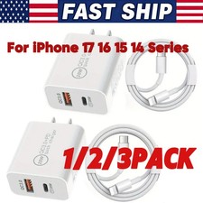 IPhone 17 16 15Pro Max Plus USB-C to USB-C Cable Fast Charging PD TypeC Cord lot