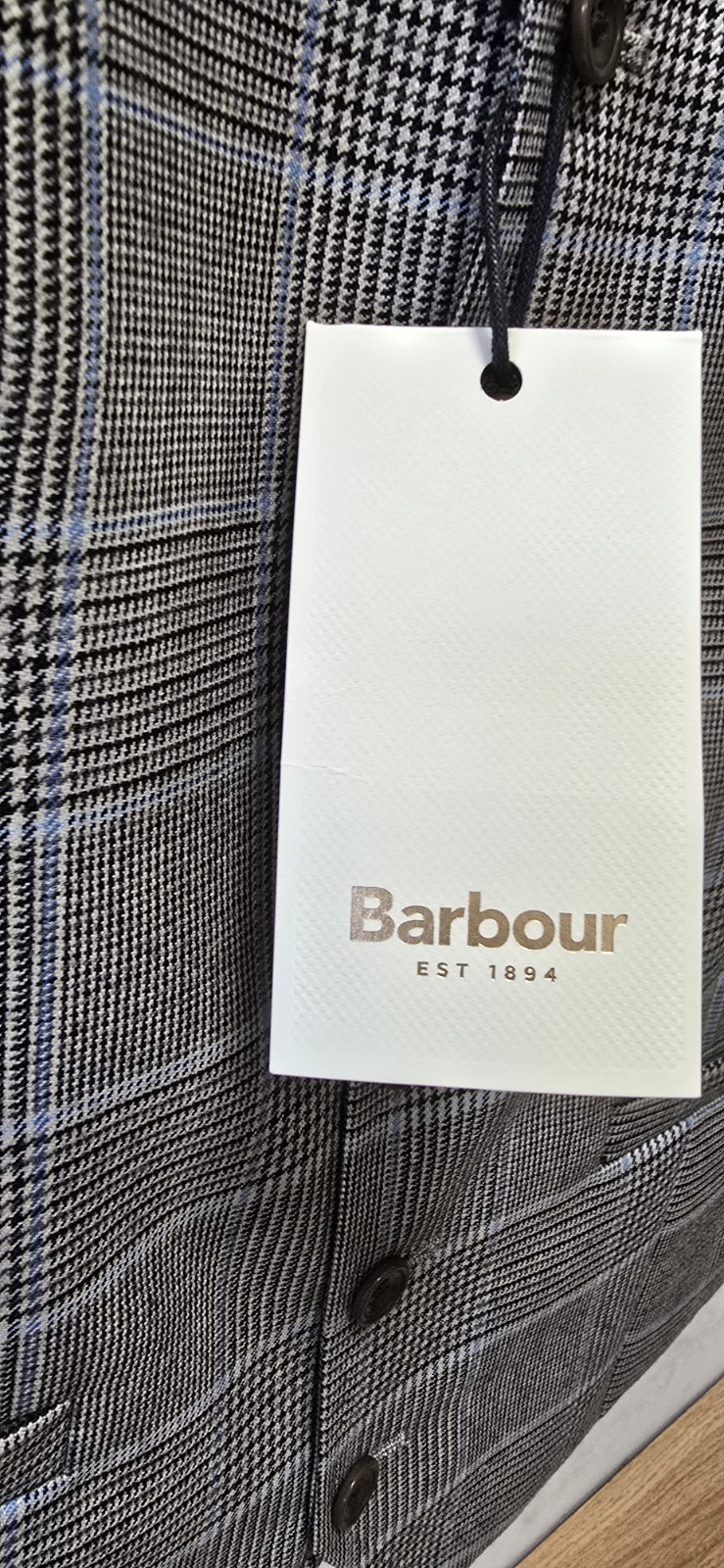 Barbour Men's Beige Check lightweight suit Waistcoat Size UK 36 RRP £149 image 8