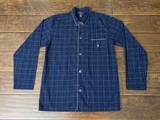 Polo Ralph Lauren Sleepwear Mens Blue Pocket Pajama Long Sleeve Shirt NWOT Sz M
