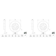 2x BOSCH BREMSSCHEIBEN Ø257,5mm VORNE passend für ALFA ROMEO 145 146 155 FIAT 50
