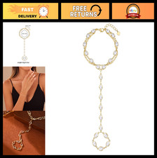 Dainty Gold Hand Chain Bracelets Set - Waterproof, Adjustable, Non-Tarnish, Stac