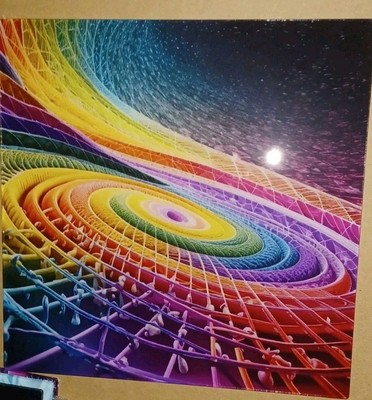 R.Black Ai Assist Neon Abstract 8x8 On Acrylic Glass. Infinity