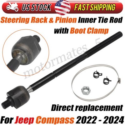 For Jeep Compass 2022-24 Steering Rack & Pinion Inner Tie Rod w/ Clamp Assembly