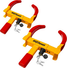 2Pcs Universal Wheel Lock for Car, Clamp Heavy Duty Trailer Wheel Lock, Adjustab