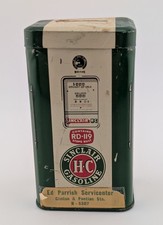 Bomba de combustible de gasolina Sinclair de colección banco de monedas de metal estaño Fort Wayne Indiana