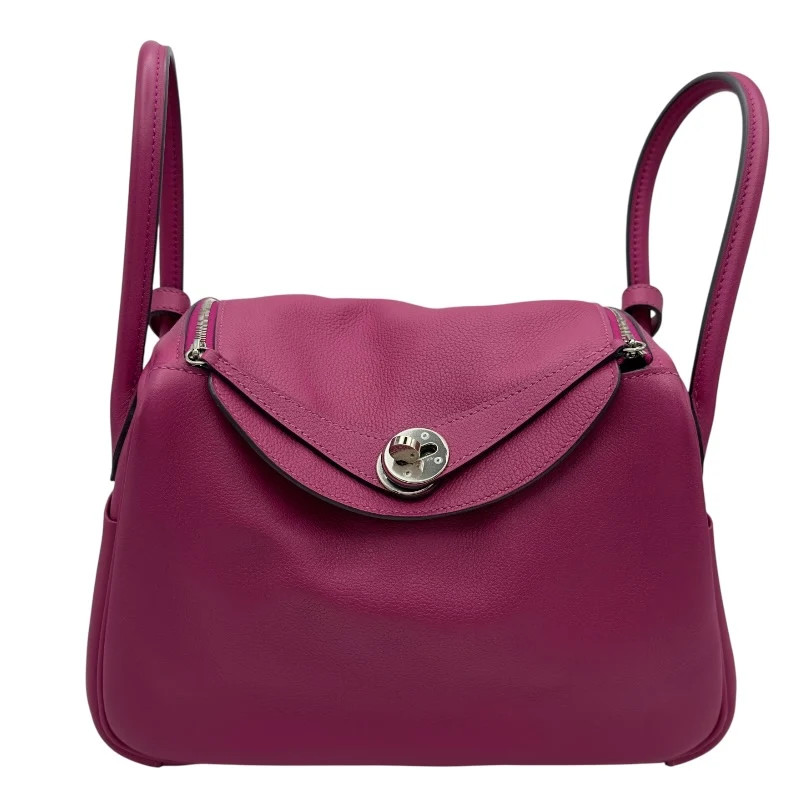 HERMES Lindy 26 A Stamp Rose Purple SHW Shoulder Bag #266