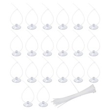 AQUANEAT 20 Pack Suction Cups with 40 Zip Ties for Aquarium Fish Tank...