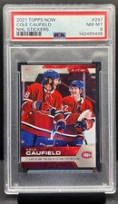 2021-22 Topps Now NHL Stickers Cole Caufield RC Rookie #297 Canadiens PSA 8