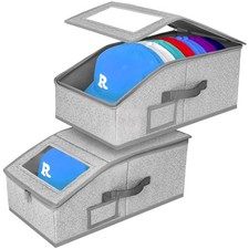 Hat Storage for Baseball Caps,2 PCS Stackable Hat Storage Boxes holds up to 2...