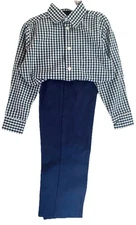 TFW Little Boys Sz 5 Blue Plaid Shirt & Pants, 2 Pc Set - $65 NWT