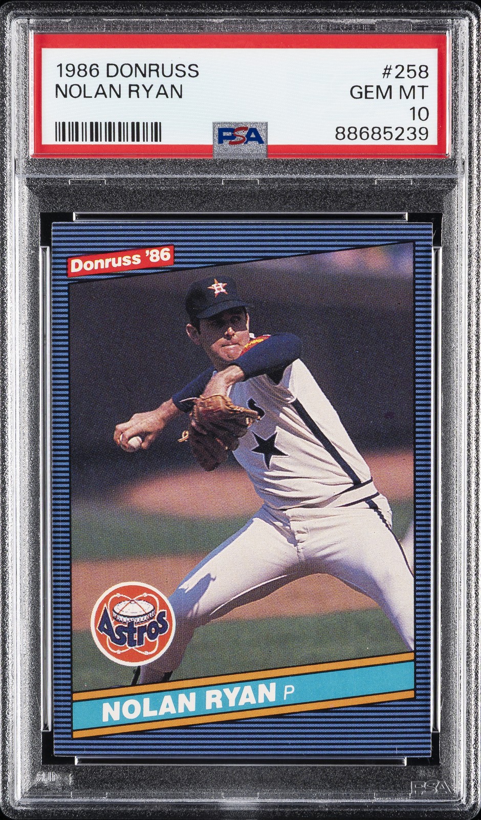 1986 DONRUSS #258 NOLAN RYAN PSA 10