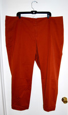 NWOT Land's End Wm's Plus Rust Orange Fit 2 Flat Front Chino Pants 24W 28" Ins