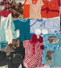 Vintage Lot Of 7 Teddy Ruxpin  Grubby Outfits Worlds Of Wonder Pillow Blanket
