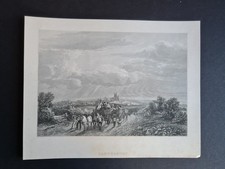 Antique 1833 print - Canterbury - Kent - Horse and Cart