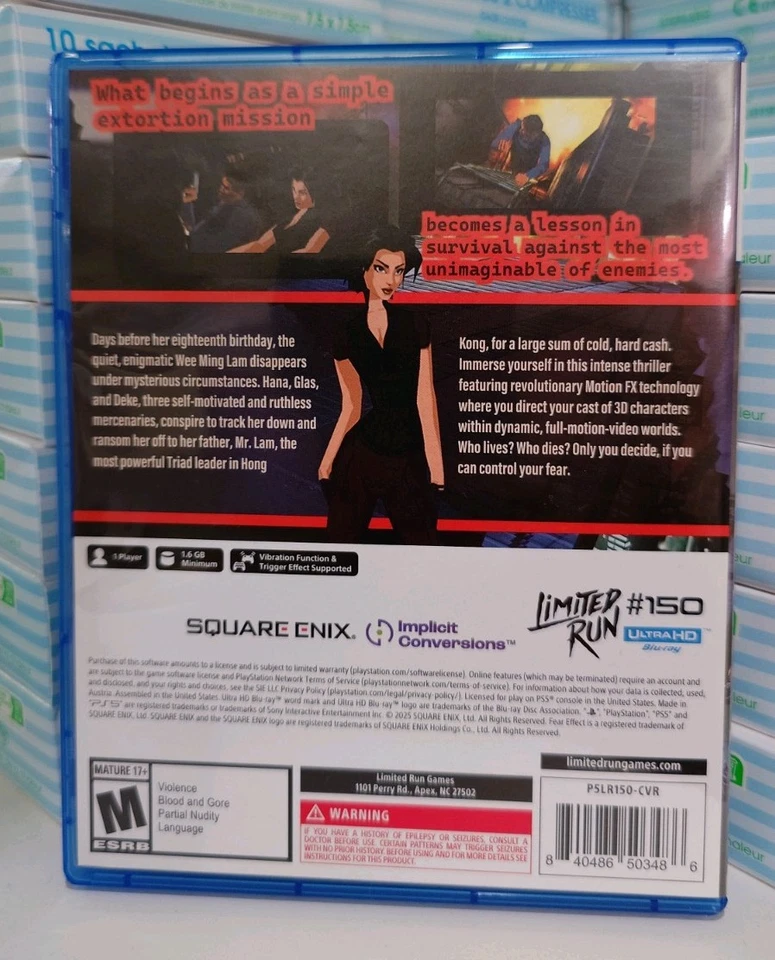 Fear Effect - PS5 Édition Limited Run Comme Neuf - Photo 2/3